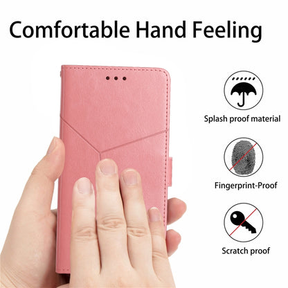 For Motorola Moto G Power 5G 2024 HT01 Y-shaped Pattern Flip Leather Phone Case(Pink) - Motorola Cases by buy2fix | Online Shopping UK | buy2fix