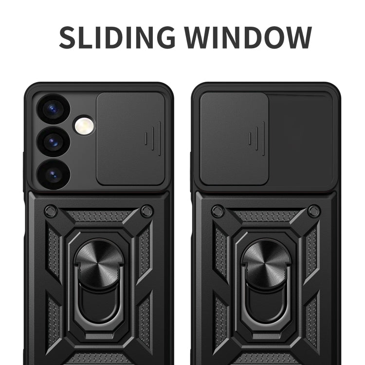 For Samsung Galaxy S24 5G Sliding Camera Cover Design TPU+PC Phone Case(Black) - Galaxy S24 5G Cases by buy2fix | Online Shopping UK | buy2fix