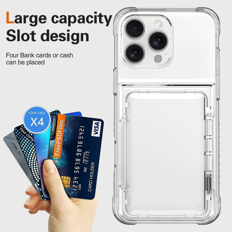 For iPhone 16 Pro Crystal Clear Flip Card Slot Phone Case(Transparent) - iPhone 16 Pro Cases by buy2fix | Online Shopping UK | buy2fix