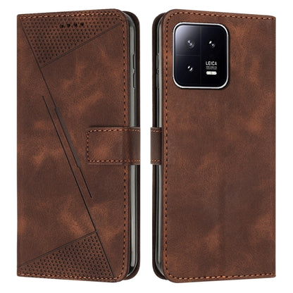 For Xiaomi 13 Pro Dream Triangle Leather Phone Case with Lanyard(Brown) - 13 Pro Cases by buy2fix | Online Shopping UK | buy2fix