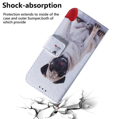 For OnePlus 13 Coloured Drawing Flip Leather Phone Case(Pug) - OnePlus Cases by buy2fix | Online Shopping UK | buy2fix