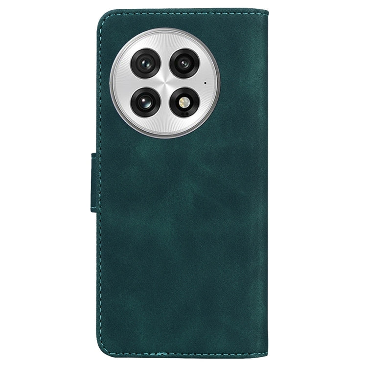 For OnePlus 13 Skin Feel Pure Color Flip Leather Phone Case(Green) - OnePlus Cases by buy2fix | Online Shopping UK | buy2fix