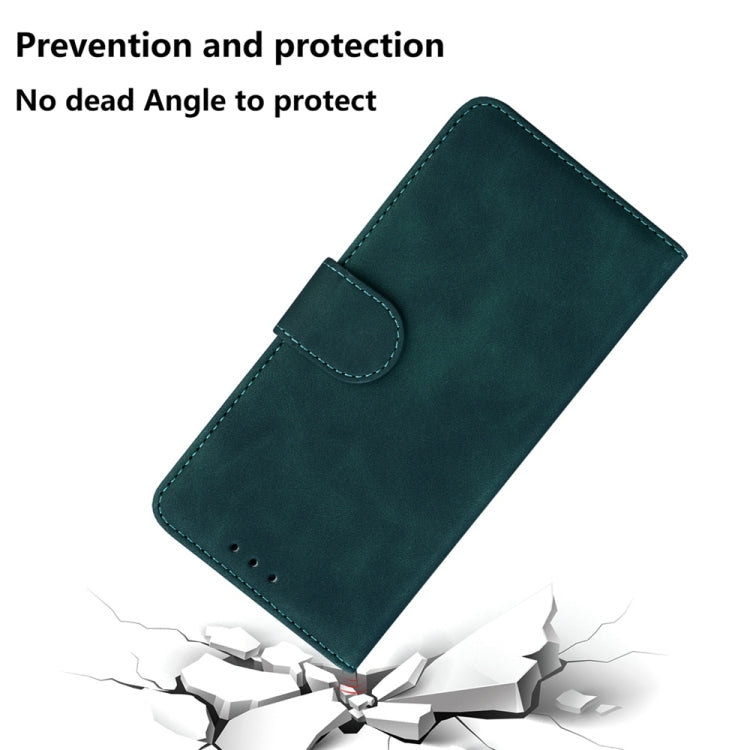 For OnePlus 13 Skin Feel Pure Color Flip Leather Phone Case(Green) - OnePlus Cases by buy2fix | Online Shopping UK | buy2fix