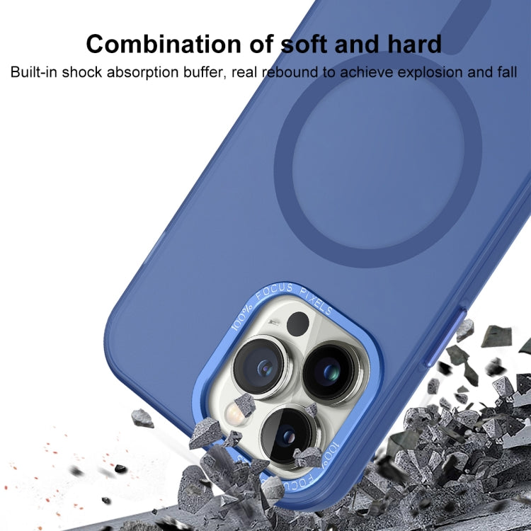 For iPhone 15 Plus MagSafe Frosted Translucent Mist Phone Case(Royal Blue) - iPhone 15 Plus Cases by buy2fix | Online Shopping UK | buy2fix