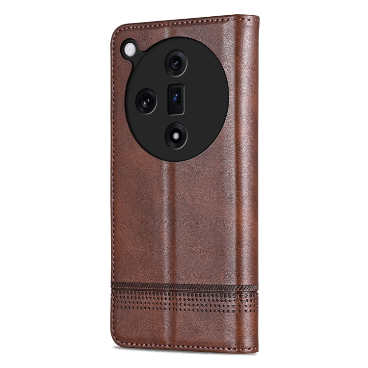 For OPPO Find X7 AZNS Magnetic Calf Texture Flip Leather Phone Case(Dark Brown) - OPPO Cases by AZNS | Online Shopping UK | buy2fix