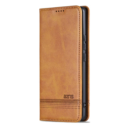 For OPPO Find X7 AZNS Magnetic Calf Texture Flip Leather Phone Case(Light Brown) - OPPO Cases by AZNS | Online Shopping UK | buy2fix