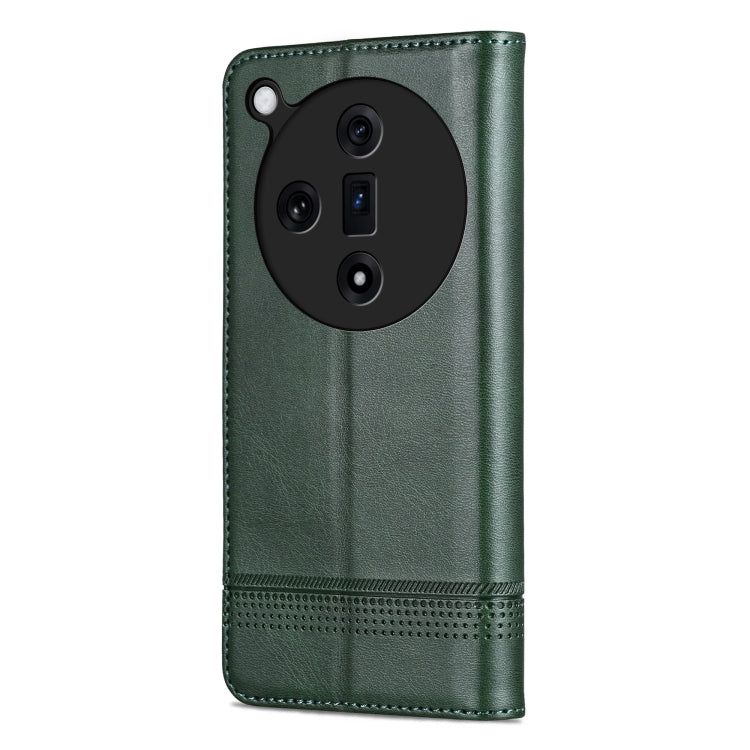 For OPPO Find X7 AZNS Magnetic Calf Texture Flip Leather Phone Case(Dark Green) - Find X7 Cases by AZNS | Online Shopping UK | buy2fix