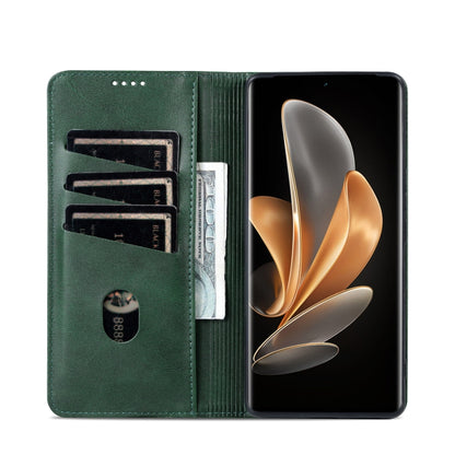 For OPPO Find X7 AZNS Magnetic Calf Texture Flip Leather Phone Case(Dark Green) - Find X7 Cases by AZNS | Online Shopping UK | buy2fix