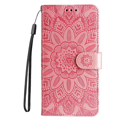 For OnePlus 12 Embossed Sunflower Leather Phone Case(Rose Gold) - OnePlus Cases by buy2fix | Online Shopping UK | buy2fix