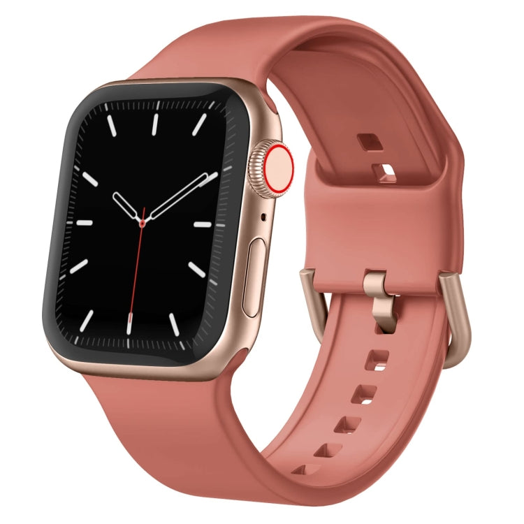 For Apple Watch Series 8 45mm Pin Buckle Silicone Watch Band(Coral) - Watch Bands by buy2fix | Online Shopping UK | buy2fix