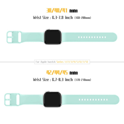 For Apple Watch SE 40mm Pin Buckle Silicone Watch Band(Mint Green) - Watch Bands by buy2fix | Online Shopping UK | buy2fix