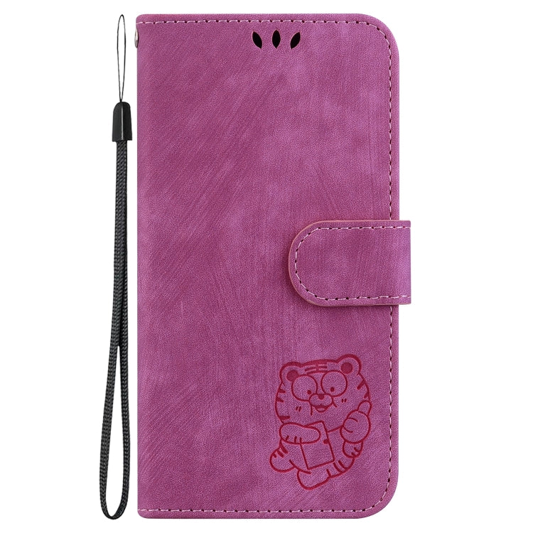 For iPhone 16 Pro Little Tiger Embossed Leather Phone Case(Rose Red) - iPhone 16 Pro Cases by buy2fix | Online Shopping UK | buy2fix