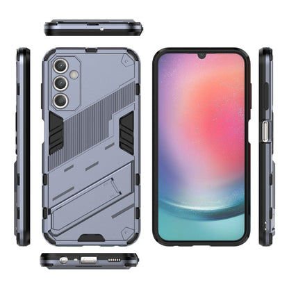 For Samsung Galaxy A25 5G Punk Armor 2 in 1 PC + TPU Shockproof Phone Case with Invisible Holder(Grey) - Galaxy Phone Cases by buy2fix | Online Shopping UK | buy2fix