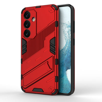 For Samsung Galaxy S24 5G Punk Armor 2 in 1 PC + TPU Shockproof Phone Case with Invisible Holder(Red) - Galaxy S24 5G Cases by buy2fix | Online Shopping UK | buy2fix