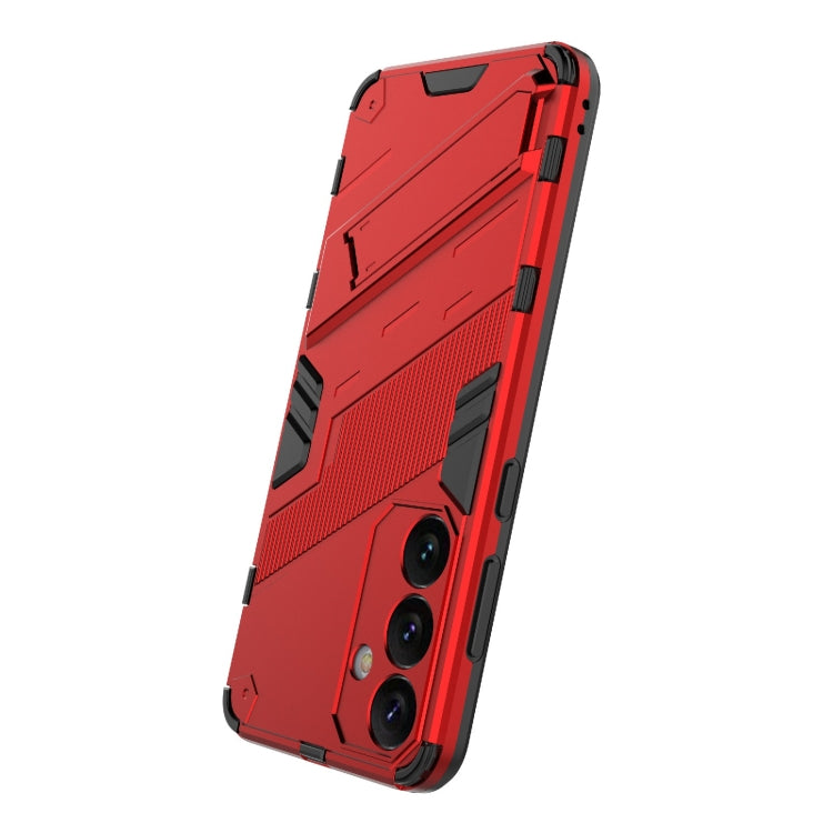 For Samsung Galaxy S24+ 5G Punk Armor 2 in 1 PC + TPU Shockproof Phone Case with Invisible Holder(Red) - Galaxy S24+ 5G Cases by buy2fix | Online Shopping UK | buy2fix