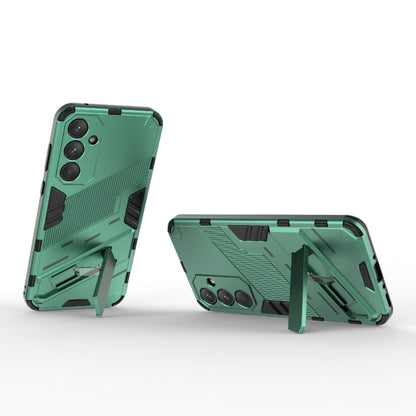 For Samsung Galaxy A35 5G Punk Armor 2 in 1 PC + TPU Shockproof Phone Case with Invisible Holder(Green) - Galaxy Phone Cases by buy2fix | Online Shopping UK | buy2fix