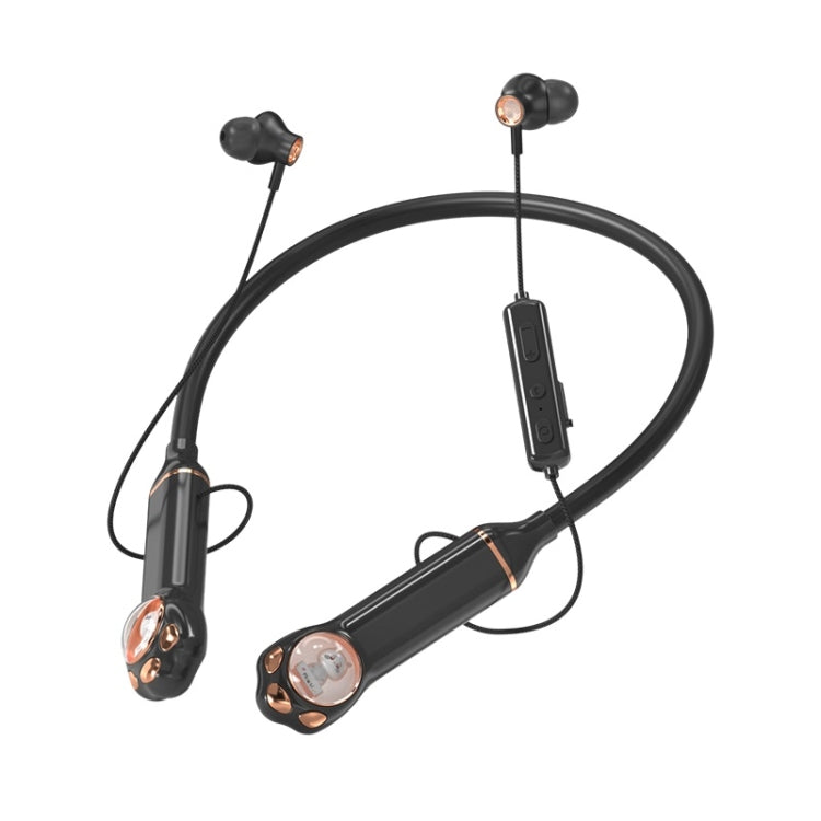 K1692 Meow Planet Neck-mounted Noise Reduction Sports Bluetooth Earphones(Black) - Neck-mounted Earphone by buy2fix | Online Shopping UK | buy2fix