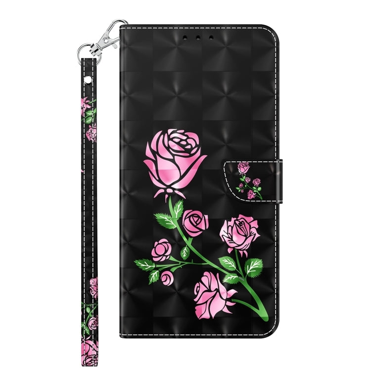 For Samsung Galaxy A15 3D Painted Leather Phone Case(Rose) - Galaxy Phone Cases by buy2fix | Online Shopping UK | buy2fix