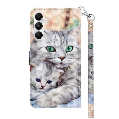 For Samsung Galaxy A35 5G 3D Painted Leather Phone Case(Two Loving Cats) - Galaxy Phone Cases by buy2fix | Online Shopping UK | buy2fix