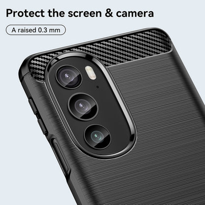 For Motorola Edge 30 Pro Brushed Texture Carbon Fiber TPU Phone Case(Black) - Motorola Cases by buy2fix | Online Shopping UK | buy2fix