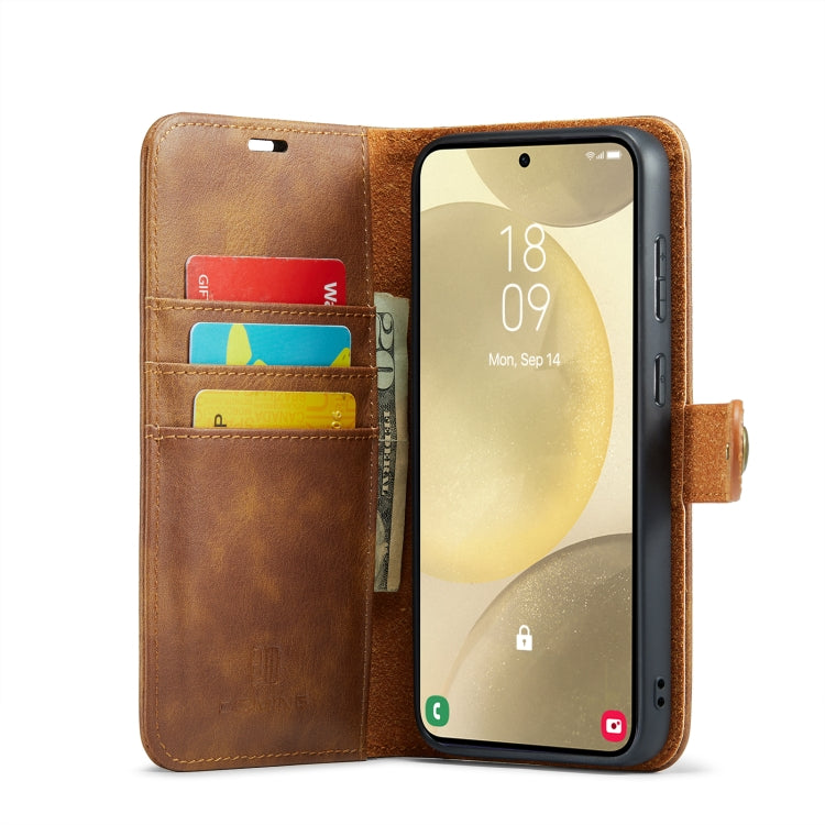 For Samsung Galaxy S24+ 5G DG.MING Crazy Horse Texture Detachable Magnetic Leather Case(Brown) - Galaxy S24+ 5G Cases by DG.MING | Online Shopping UK | buy2fix