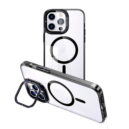 For iPhone 13 Pro MagSafe Magnetic Invisible Holder Transparent Phone Case(Black) - iPhone 13 Pro Cases by buy2fix | Online Shopping UK | buy2fix