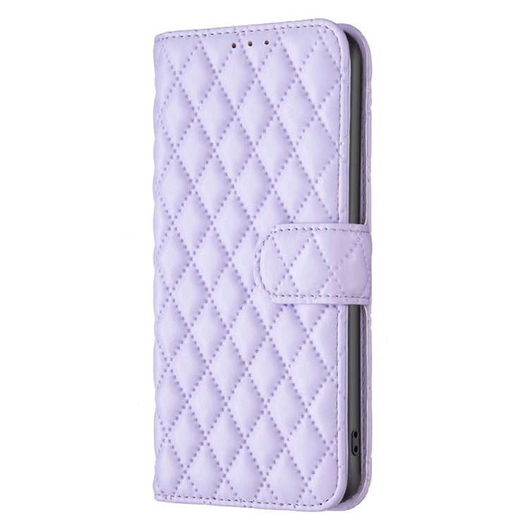 For Motorola Edge 40 Neo Diamond Lattice Wallet Flip Leather Phone Case(Purple) - Motorola Cases by buy2fix | Online Shopping UK | buy2fix