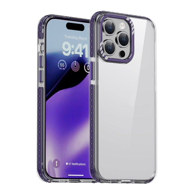 For iPhone 15 Pro Max iPAKY MT Series Transparent PC+TPU Phone Case(Purple) - iPhone 15 Pro Max Cases by iPAKY | Online Shopping UK | buy2fix