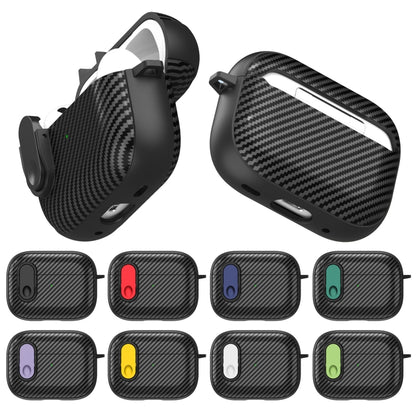 For AirPods Pro Carbon Fiber Texture Wireless Earphones Case with Security Lock(Yellow) - For AirPods Pro by buy2fix | Online Shopping UK | buy2fix