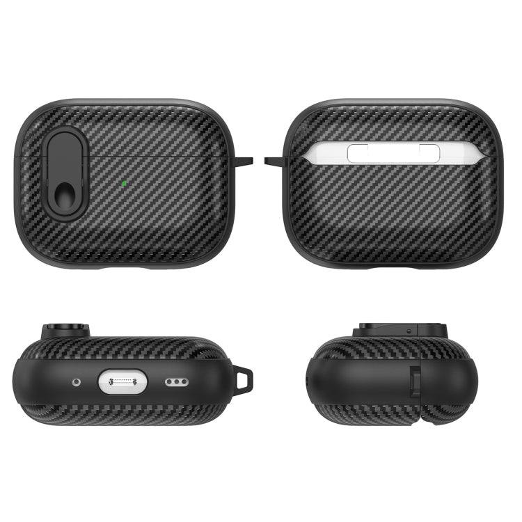 For AirPods 3 Carbon Fiber Texture Wireless Earphones Case with Security Lock(Blue) - For AirPods 3 by buy2fix | Online Shopping UK | buy2fix