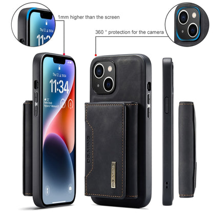 For iPhone 15 Plus DG.MING M2 Series 3-Fold Card Bag Wallet Leather Phone Case(Black) - iPhone 15 Plus Cases by DG.MING | Online Shopping UK | buy2fix