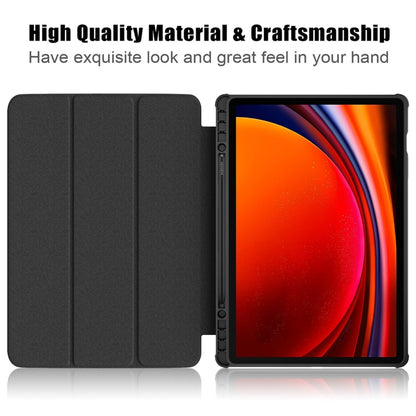 For Samsung Galaxy Tab S9+ Acrylic 3-folding Painted Smart Leather Tablet Case(Milky Way) - Galaxy Tab S9+ Cases by buy2fix | Online Shopping UK | buy2fix