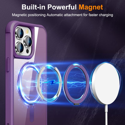 For iPhone 14 Pro MagSafe Magnetic Rotating Holder Phone Case(Purple) - iPhone 14 Pro Cases by buy2fix | Online Shopping UK | buy2fix