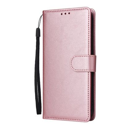 For iPhone 16 Pro Multifunctional Horizontal Flip Leather Phone Case with Three Card Slots(Rose Gold) - iPhone 16 Pro Cases by buy2fix | Online Shopping UK | buy2fix