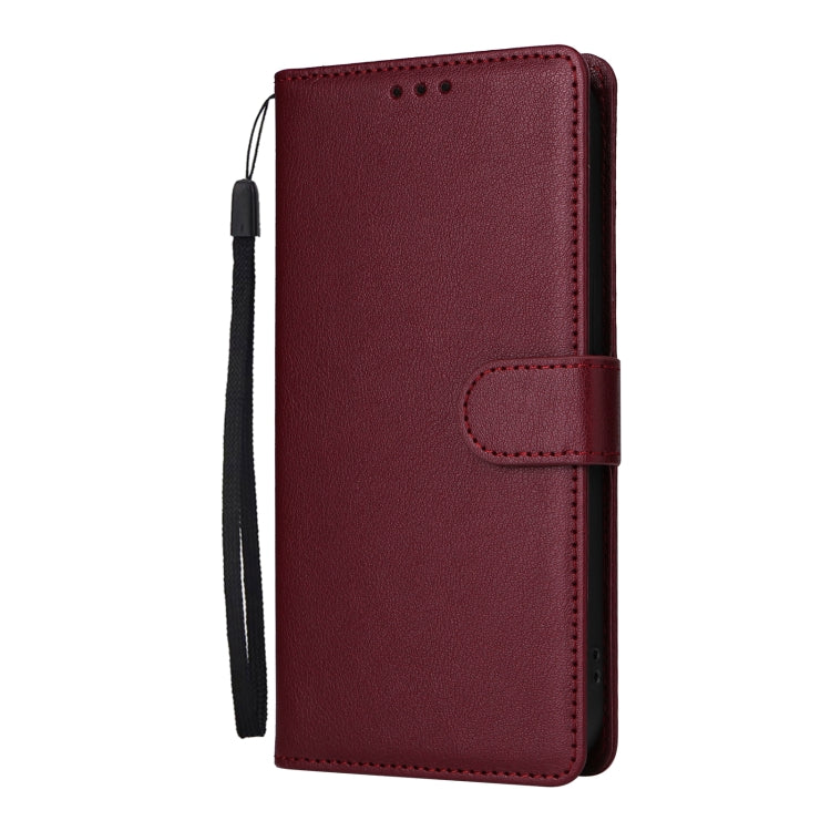 For iPhone 16 Pro Multifunctional Horizontal Flip Leather Phone Case with Three Card Slots(Wine Red) - iPhone 16 Pro Cases by buy2fix | Online Shopping UK | buy2fix