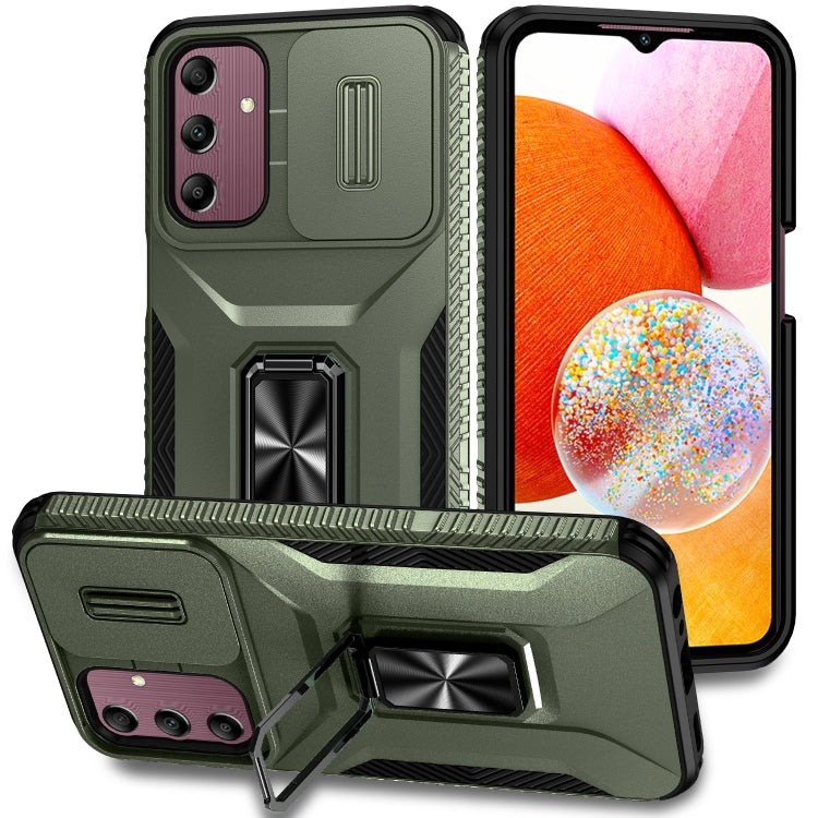 For Samsung Galaxy A15 5G Sliding Camshield Holder Phone Case(Alpine Green) - Galaxy Phone Cases by buy2fix | Online Shopping UK | buy2fix