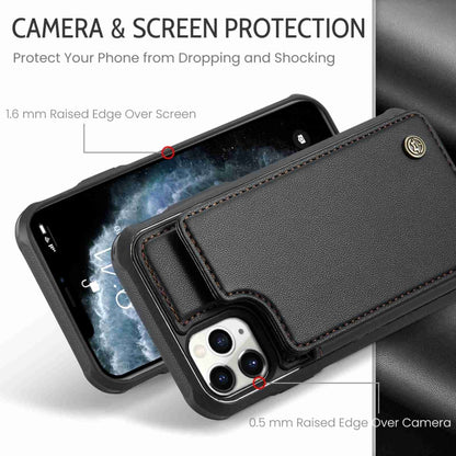 For iPhone 11 Pro CaseMe C22 Card Slots Holder RFID Anti-theft Phone Case(Black) - iPhone 11 Pro Cases by CaseMe | Online Shopping UK | buy2fix