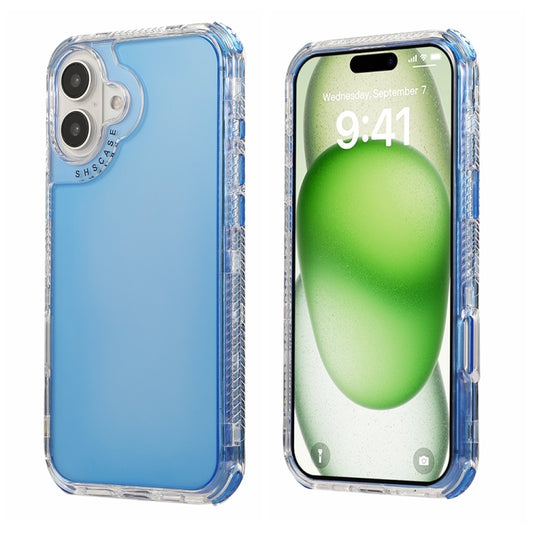 For iPhone 16 Plus Dreamland 3 in 1 Clear Color Transparent Frame PC + TPU Phone Case(Blue) - iPhone 16 Plus Cases by buy2fix | Online Shopping UK | buy2fix