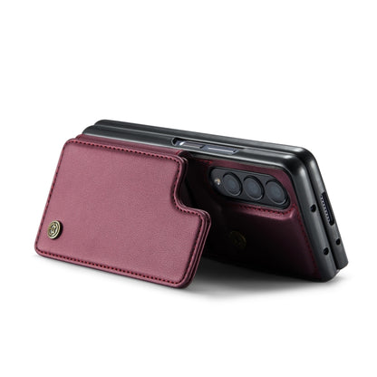 For Samsung Galaxy Z Fold3 5G CaseMe C22 PC+TPU Business Style RFID Anti-theft Leather Phone Case(Wine Red) - Galaxy Phone Cases by CaseMe | Online Shopping UK | buy2fix