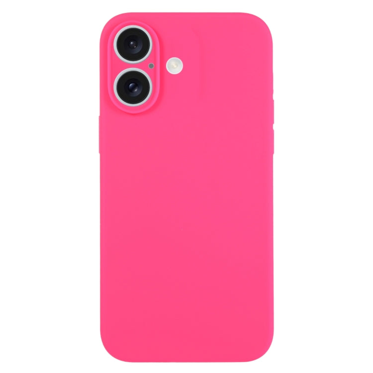 For iPhone 16 Pure Color Liquid Silicone Fine Pore Phone Case(Fresh Pink) - iPhone 16 Cases by buy2fix | Online Shopping UK | buy2fix