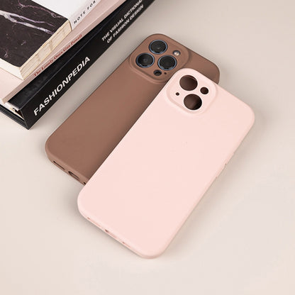 For iPhone 12 Pro Pure Color Liquid Silicone Fine Pore Phone Case(Black Currant) - iPhone 12 / 12 Pro Cases by buy2fix | Online Shopping UK | buy2fix