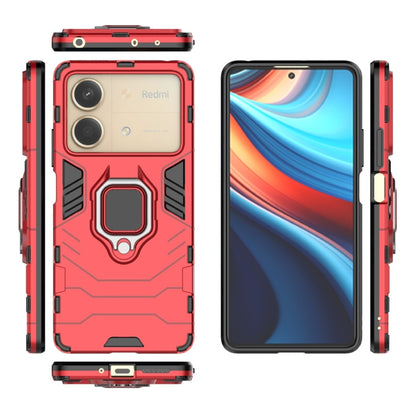 For Xiaomi Redmi Note 13R Pro 5G Shockproof PC + TPU Holder Phone Case(Red) - Xiaomi Cases by buy2fix | Online Shopping UK | buy2fix