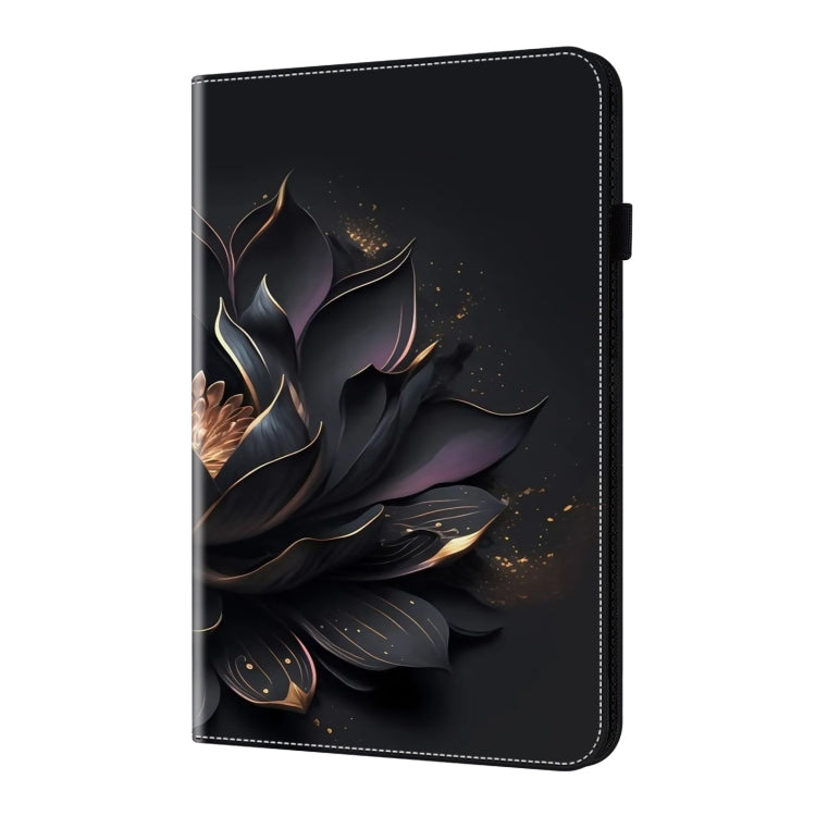 For iPad Air 13 2024 / Pro 12.9 2022 Crystal Texture Painted Leather Tablet Case(Purple Lotus) - iPad Pro 12.9 (2022/2021) Cases by buy2fix | Online Shopping UK | buy2fix