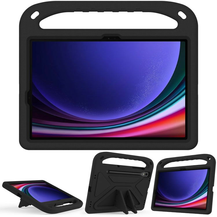 For Samsung Galaxy Tab S9 Handle EVA Shockproof Tablet Case with Holder(Black) - Galaxy Tab S9 Cases by buy2fix | Online Shopping UK | buy2fix