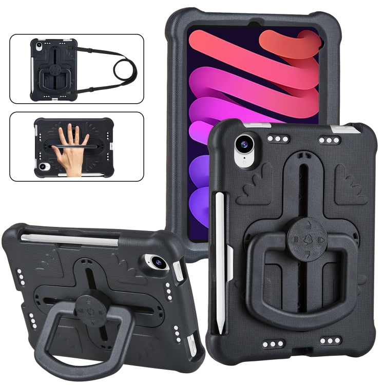 For iPad mini 6 2021 / mini 2024 Shield 360 Rotation Handle EVA Shockproof PC Tablet Case(Black) - iPad mini 6 Cases by buy2fix | Online Shopping UK | buy2fix