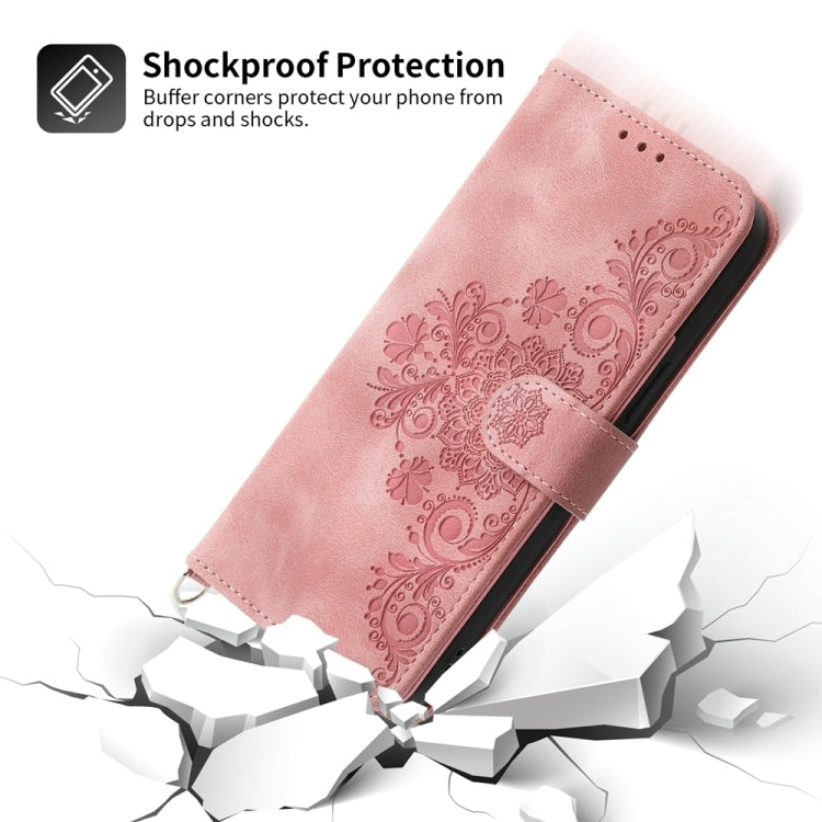 For Motorola Moto G Stylus 5G 2024 Skin-feel Flowers Embossed Wallet Leather Phone Case(Pink) - Motorola Cases by buy2fix | Online Shopping UK | buy2fix