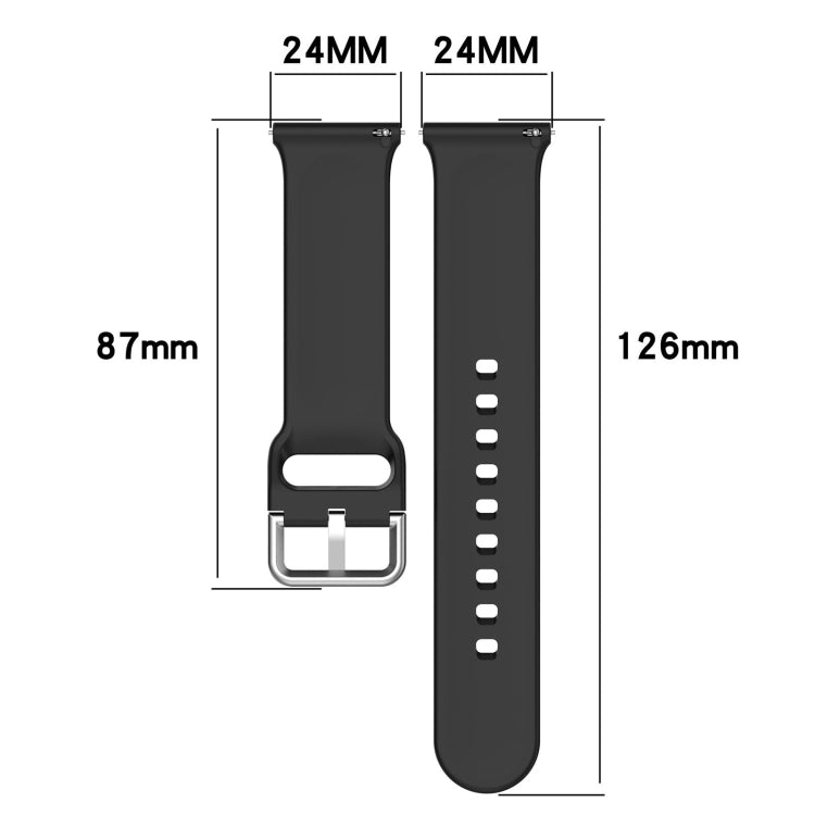 24mm Universal Small Waist Silicone Watch Band(White) - 22mm Bands by buy2fix | Online Shopping UK | buy2fix