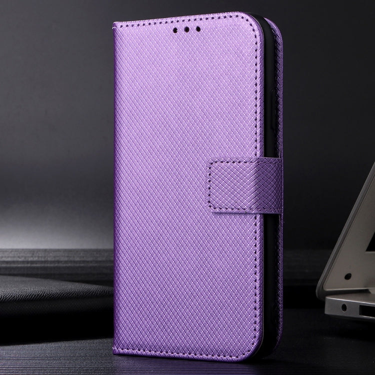 For iPhone 16 Pro Max Diamond Texture Leather Phone Case(Purple) - iPhone 16 Pro Max Cases by buy2fix | Online Shopping UK | buy2fix