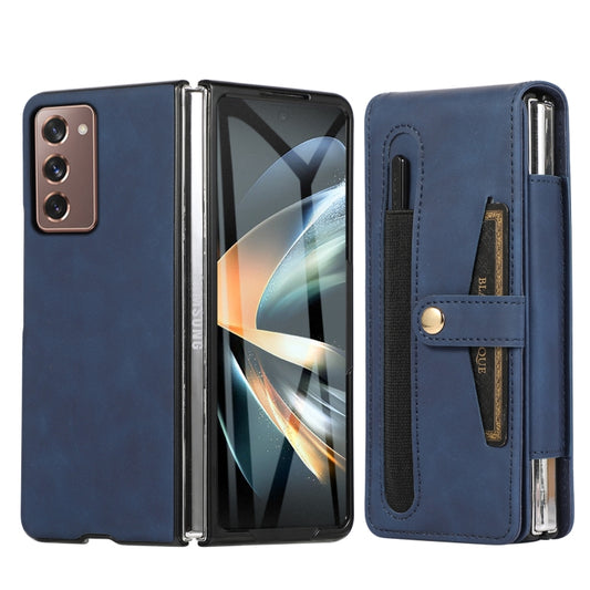 For Samsung Galaxy Z Fold2 5G Multifunctional Folding Phone Leather Case(Blue) - Galaxy Phone Cases by buy2fix | Online Shopping UK | buy2fix