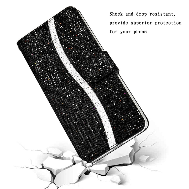 For iPhone 16 Pro Max Glitter Powder Filp Leather Phone Case(Black) - iPhone 16 Pro Max Cases by buy2fix | Online Shopping UK | buy2fix